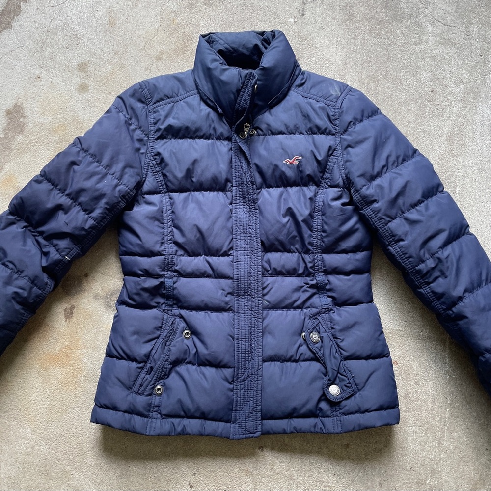 Hollister LARGE Blue Puffer Jacket